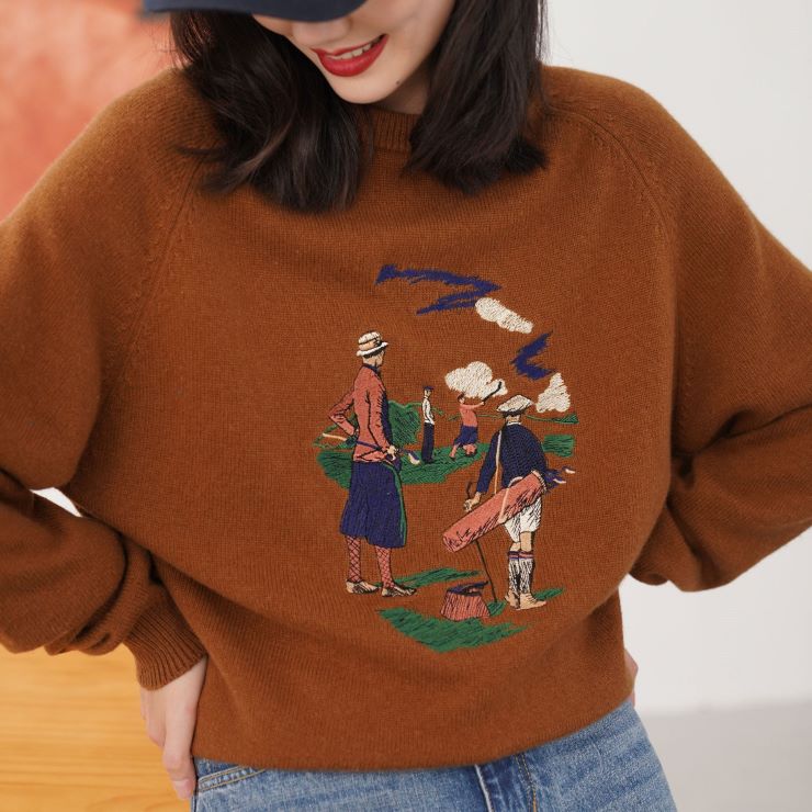 ゴルフ刺繍デザインニット br41-15 – Q'e