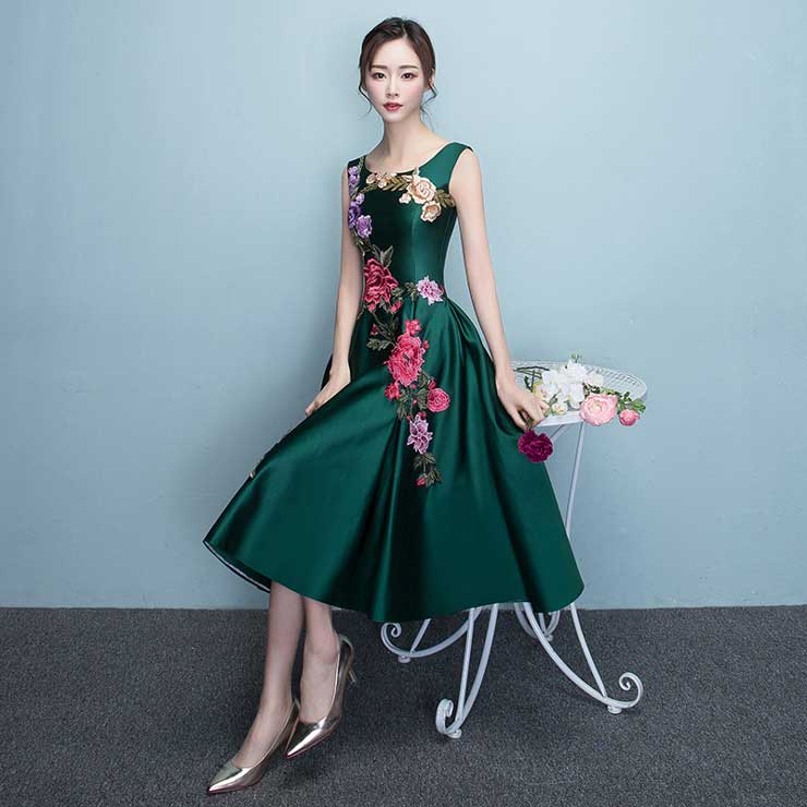 コンテストドレス マーメイド華やかなビーズ刺繍のパーティー