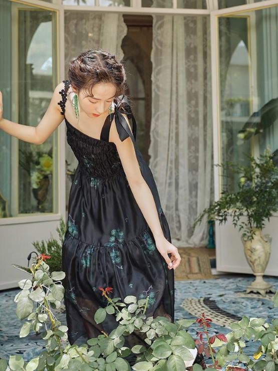 松模様の肩ひもリボンワンピース br17-12 – Q'e