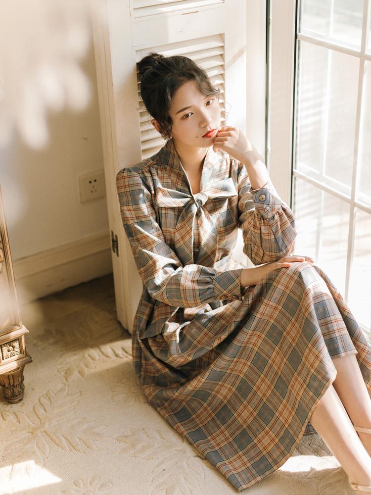 AndCoutureリボン付きチェック柄ワンピース リボン付き2Wayチェック柄バルーンミニワンピース[ta286