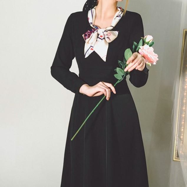 ♡　完売品 Lumignon スカーフ付きワンピース Lumignon original ♥ Lumignon スカーフ付きワンピース