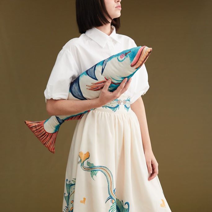 PLEATS PLEASE 魚 プリント スカート お魚プリントフレアスカート br24-8 – Q'e