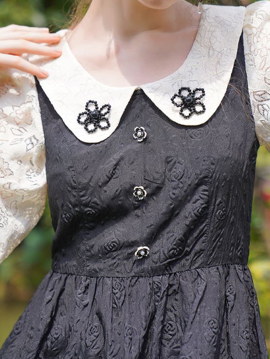 薔薇柄デザインジャガードワンピース br31-161 – Q'e