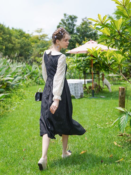 薔薇柄デザインジャガードワンピース br31-161 – Q'e