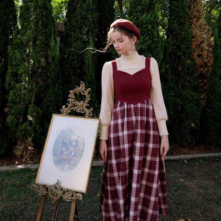 レトロチェックワンピース br31-53 – Q'e