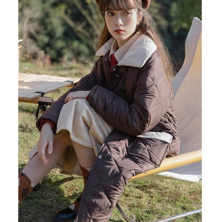 クレージュ　ニットダッフルコート　キルティングインナー付き　黒　38 フォックス クレージュ ニットダッフルコート キルティングインナー付き 黒 38