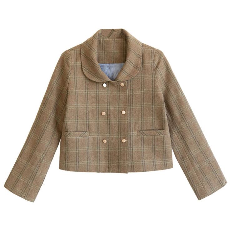 チェック柄クラシカルショートジャケット br34-77 – Q'e