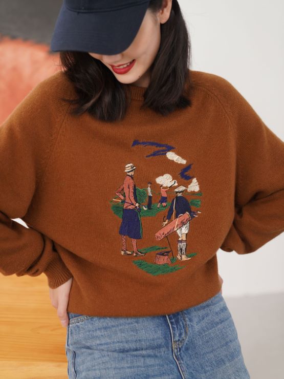 ゴルフ刺繍デザインニット br41-15 – Q'e