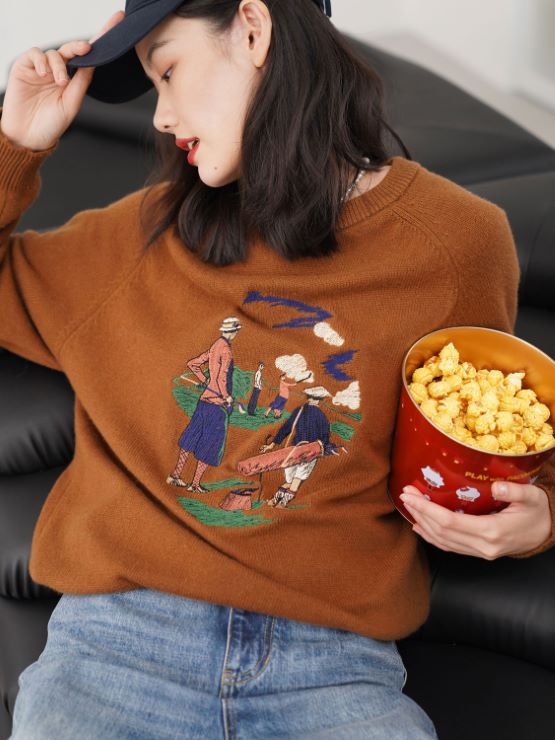 ゴルフ刺繍デザインニット br41-15 – Q'e