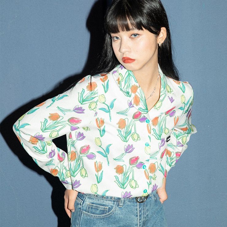 チューリップ柄シャツ br47-58 – Q'e