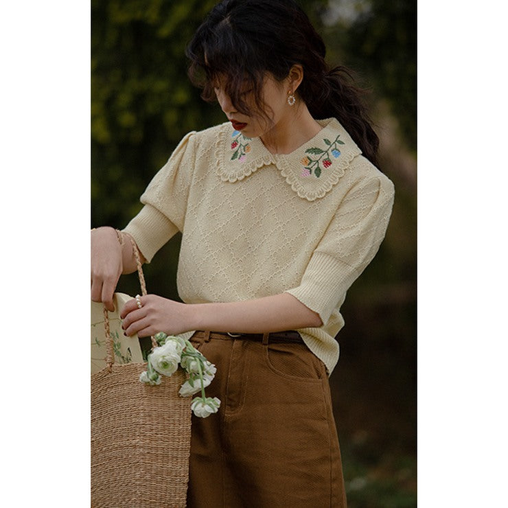 フラワー刺繍ニット br79-5 – Q'e