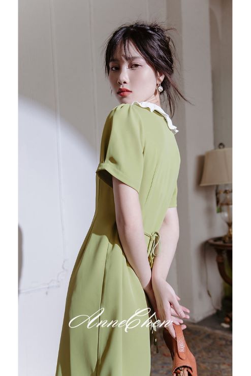 若草色のレトロワンピース br8-176 – Q'e