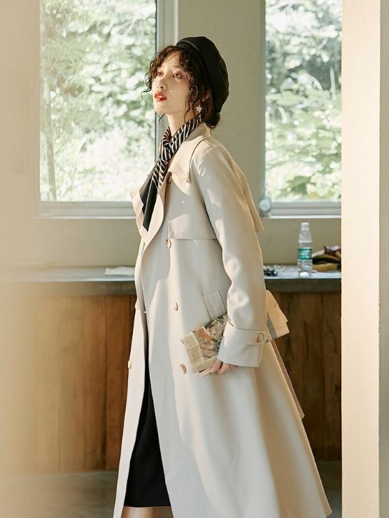 シンプルクラシカルトレンチコート br8-81 – Q'e