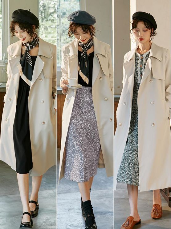 シンプルクラシカルトレンチコート br8-81 – Q'e