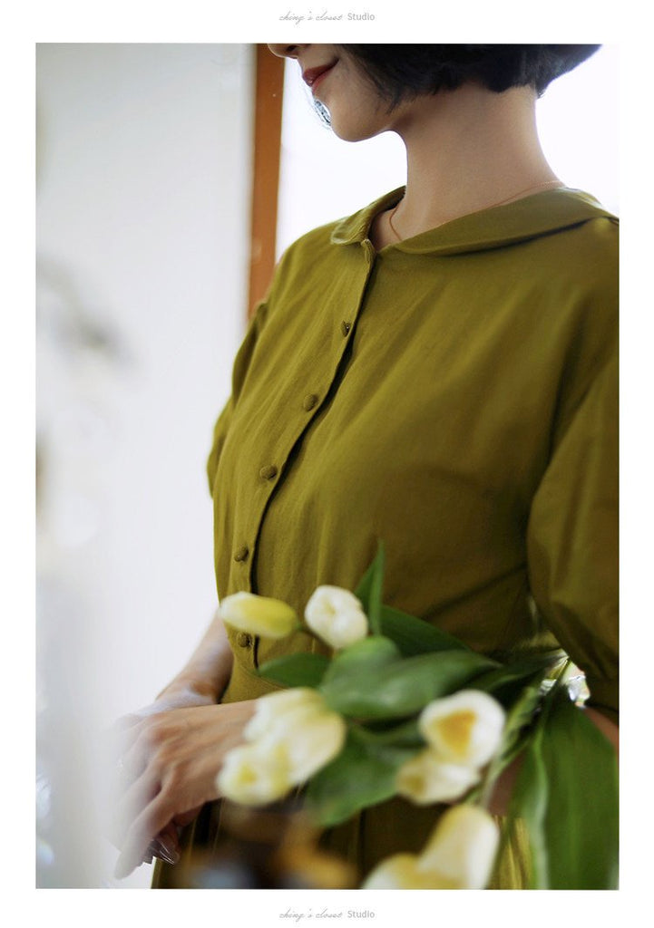 丸襟レトロワンピース br9-8 – Q'e